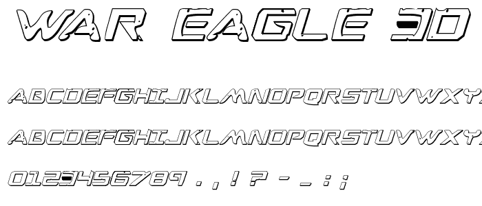 War Eagle 3D Italic font
